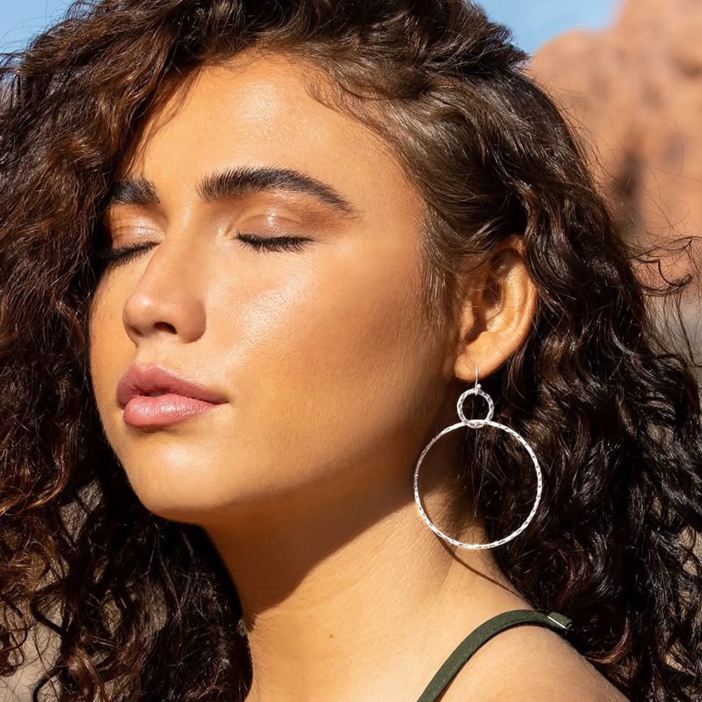 NEW Textured Silver Earrings